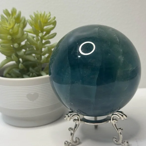 Blue Green Fluorite Sphere - Picture 1 of 9